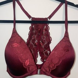 Deep Red Lace Push Up Bra Aerie 32DD